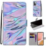 For Samsung Galaxy A72 5G / 4G Coloured Drawing Cross Texture Horizontal Flip PU Leather Case with Holder & Card Slots & Wallet & Lanyard(Fluorescent Water Texture)