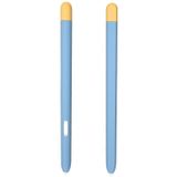 Liquid Silicone Stylus Pen Protective Case for Samsung Galaxy Tab S6 Lite P610 / P615(Blue Yellow)