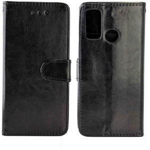 For Huawei P Smart(2020) Crazy Horse Texture Leather Horizontal Flip Protective Case with Holder & Card Slots & Wallet & Photo Frame(Black)
