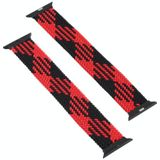 Plastic Buckle Mixed Color Nylon Braided Single Loop Replacement Watchbands For Apple Watch Series 6 & SE & 5 & 4 44mm / 3 & 2 & 1 42mm  Size:XL(Checkered Red Black)