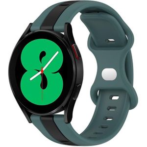 Voor Samsung Galaxy Watch4 44 mm 20 mm vlindergesp tweekleurige siliconen horlogeband (groen + zwart)