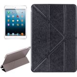 Transformers Style Silk Texture Horizontal Flip Solid Color Leather Case with Holder for iPad Mini 2019 (Black)