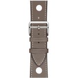 Fashionable Single Circle Three Holes Genuine Leather Watch Strap for Apple Watch Series 5 & 4 40mm / 3 & 2 & 1 38mm(Grey)