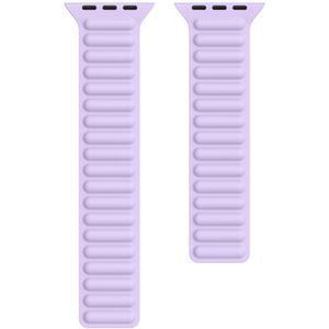 Silicone Magnetic Chain Watchband For Apple Watch Series 6 & SE & 5 & 4 40mm / 3 & 2 & 1 38mm(Light Purple)