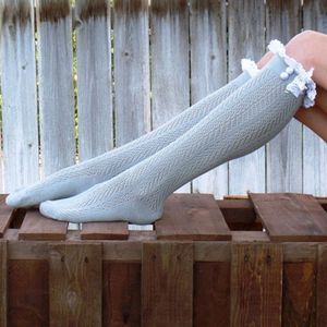 Sexy Lace Stockings Women Thigh High Over Knee Socks Spring Winter Long Socks Fashion Girls Cotton Stocking(Light Grey)