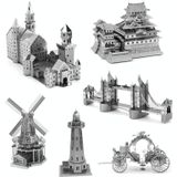 3 PCS 3D Metal Assembly Model World Building DIY Puzzel Speelgoed  Style: Brandenburger Tor