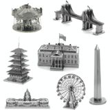 3 PCS 3D Metal Assembly Model World Building DIY Puzzel Speelgoed  Style: Brandenburger Tor