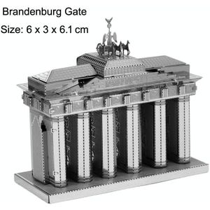 3 PCS 3D Metal Assembly Model World Building DIY Puzzel Speelgoed  Style: Brandenburger Tor