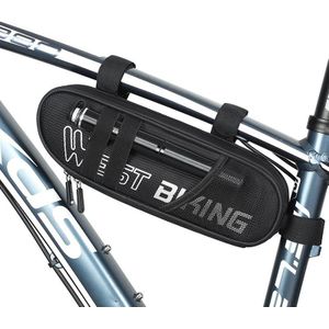 WEST BIKING Bicycle Triangle Reflective Bag Large Capacity Cycling Bag Horizontal Beam Bag Anti-Splashing Road Car Bag  Size: 1.3L(Black)