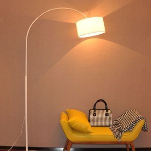 Living Room Bedroom Study Simple Remote Control Floor Lamp(B White +5W LED Warm Light)