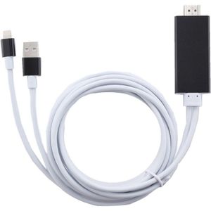 8 Pin naar HDMI HDTV Adapter Kabel met USB oplader Kabel voor iPhone 6 & 6s / iPhone 6 Plus & 6s Plus / iPhone 5 & 5S / iPad mini / iPad Air (zwart)