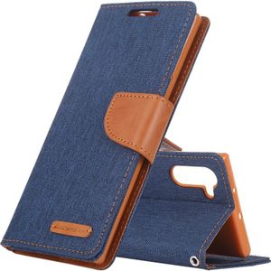MERCURY GOOSPERY JELLY Canvas Texture Horizontal Flip Leather Case with Card Slots & Wallet & Holder for Galaxy Note 10(Navy Blue)