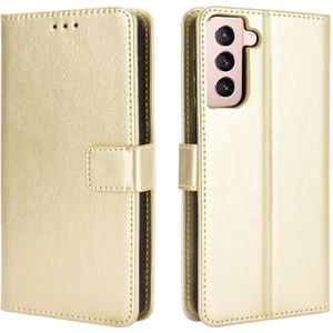 For Samsung Galaxy S21 5G Retro Crazy Horse Texture Horizontal Flip Leather Case with Holder & Card Slots & Photo Frame(Gold)