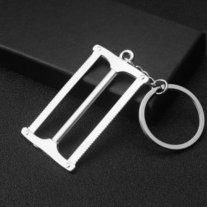 10 PCS Tool Metal Keychain Car Key Ring Pendant  Colour: H-405 Double Row Saw