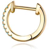 S925 Sterling Silver Circle Earrings Zircon Earrings (Blue Gold)