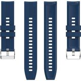 For Huawei Watch GT 2 42mm Silicone Replacement Wrist Strap Watchband with Silver Buckle(Dark Blue)