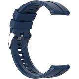 For Huawei Watch GT 2 42mm Silicone Replacement Wrist Strap Watchband with Silver Buckle(Dark Blue)