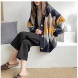 Loose And Lazy Knit Cardigan (Color:Navy Blue Size:Free Size)