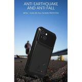 Love Mei Metal Shockproof Waterdicht Stofdicht Beschermende telefoon Case voor iPhone 13 (Leger Groen)