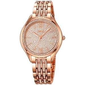 SKMEI 2030 dames quartz horloge waterdicht diamant fijne stalen band polshorloge (rosé goud)