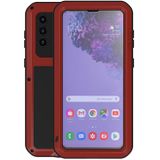 For Samsung Galaxy S21+ 5G LOVE MEI Metal Shockproof Waterproof Dustproof Protective Case with Glass(Red)