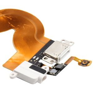 Original Charging Port + Headphone Audio Jack Flex Cable for iPod touch 5 (White)