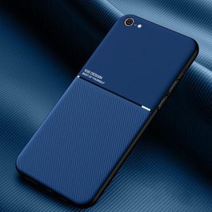 Classic Tilt Strip Grain Magnetic Shockproof PC + TPU Case For iPhone 6(Blue)