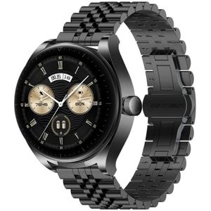 Voor Huawei Watch Buds Five Bull halfronde roestvrijstalen horlogeband + riemverwijderingsgereedschap