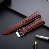 Lizard Texture Leather Strap Replacement Watchband  Size: 20mm (Coffee)