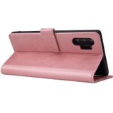 For Samsung Galaxy Note10+ Calf Texture Buckle Horizontal Flip Leather Case with Holder & Card Slots & Wallet(Rose Gold)