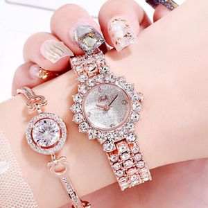 Gedi 52004 Ladies Quartz Diamond Bracelet Watch(Rose Gold Shell White Plate)