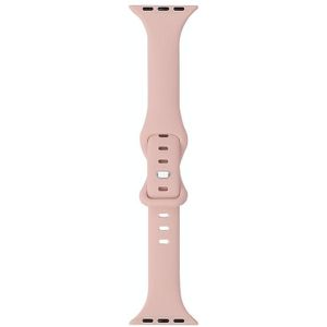 Slimming 8-buckle Silicone Replacement Strap Watchband For Apple Watch Series 7 & 6 & SE & 5 & 4 40mm  / 3 & 2 & 1 38mm(Pink Sand)