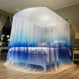 U-shaped Three-door Stainless Steel Tube Floor Retractable Mosquito Net  Size:1.2x2.0 Meters(Gradient Blue)