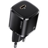 USAMS US-CC124 T36 20W PD USB-C / Type-C Single Port Mini Travel Charger  EU Plug(Black)