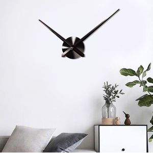 Creative DIY Stainless Steel Wall Clock Home Office Decoration (Black)