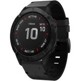 Voor Garmin Fenix 6X Sapphire 26mm lederen stalen gesp horlogeband