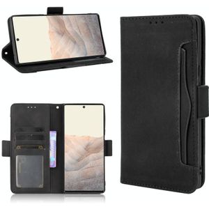 For Google Pixel 6 Pro Skin Feel Calf Pattern Horizontal Flip Leather Case with Holder & Card Slots & Photo Frame(Black)