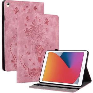 Voor iPad 9.7 2018 / 2017 / Air / Air 2 Butterfly Rose reliëf lederen Smart Tablet Case