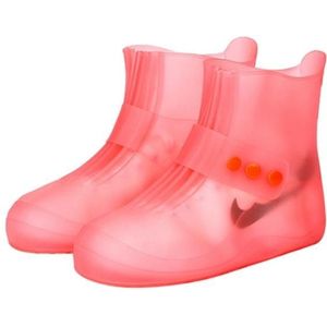 Fashion Integrated PVC Waterproof  Non-slip Shoe Cover with Thickened Soles Size: 36-37(Pink)