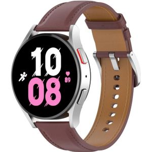 For Samsung Galaxy Watch 5 44mm Premium Leather Watch Band(Dark Brown)