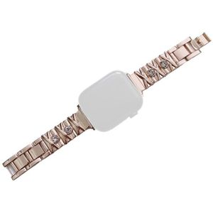 X Diamond Ladies Strap voor Apple Watch Series 7 41mm / 6 & SE & 5 & 4 40mm / 3 & 2 & 1 38mm (ROSE GOUD)