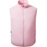 Refrigeration Heatstroke Prevention Outdoor Ice Cool Vest Overalls with Fan  Size:L(Pink)