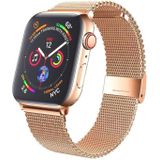 Milan metalen stalen gaas geïntegreerde gesp horlogeband voor Apple Watch Series 8&7 41 mm (roségoud)