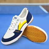 Recreatieve sport training sneakers pees-zolen antiseed canvas schoenen  maat: 35/225 (wit geel)