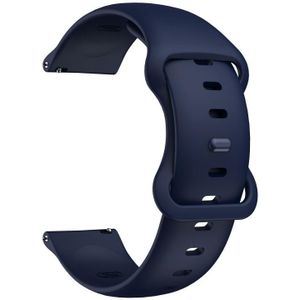 20mm For Samsung Galaxy Watch Active 3 41mm Butterfly Buckle Silicone Replacement Strap Watchband(Midnight Blue)