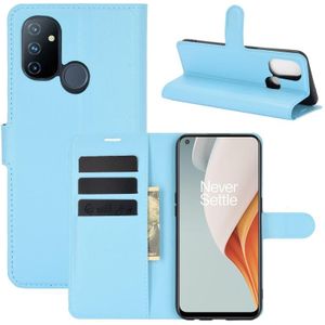 For OnePlus Nord N100 Litchi Texture Horizontal Flip Protective Case with Holder & Card Slots & Wallet(Blue)