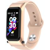 X4 1.14 inch HD Screen Bluetooth Earphone Smart Bracelet  Support Sleep Monitoring / Body Temperature Monitoring / Heart Rate Monitoring(Rose Gold)