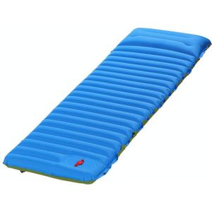 Outdoor Camping Foot Type Automatic Portable Inflatable Bed Beach Mat Picnic Mat Folding TPU Air Cushion(Blue With Green)