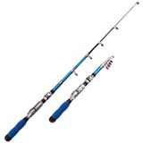 36cm Portable Telescopic Sea Fishing Rod Mini Fishing Pole  Extended Length : 2.1m  Blue Clip Reel Seat