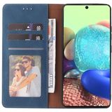 For Samsung Galaxy A71 5G Simple Suction Closure Horizontal Flip Leather Case with Holder & Card Slot & Wallet(Blue)